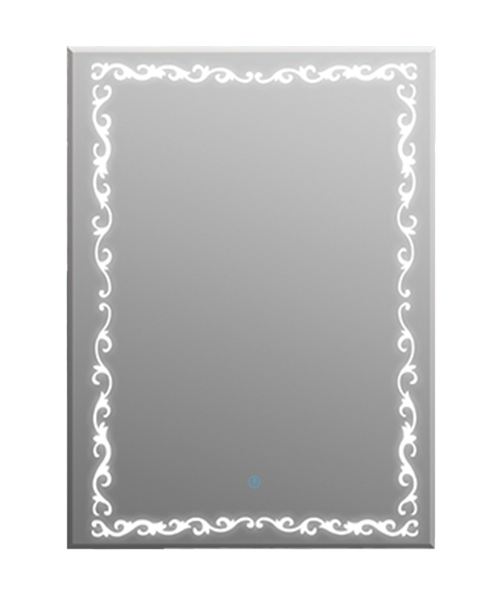 Miroir argenté sans cuivre haute définition de 5 mm Miroir argenté sans cuivre haute définition de 4 mm, étanche Capteur tactile intelligent de haute qualité Lumières LED à changement de couleur Miroir de salle de bain intelligent JH-D923