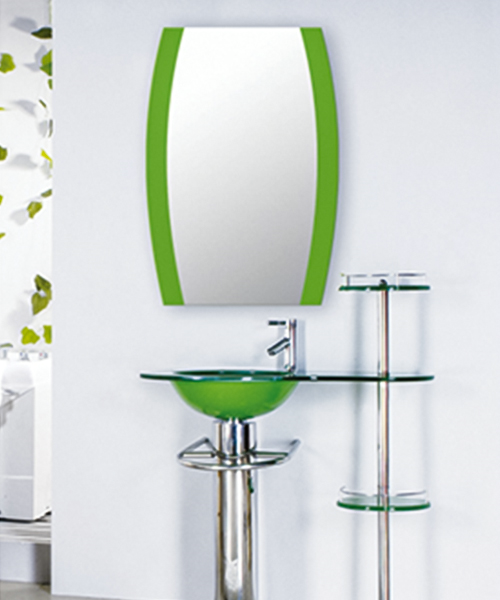 Lavabo de vanité en verre multicolore et diversifié, léger, avec meuble en acier inoxydable JH-8051