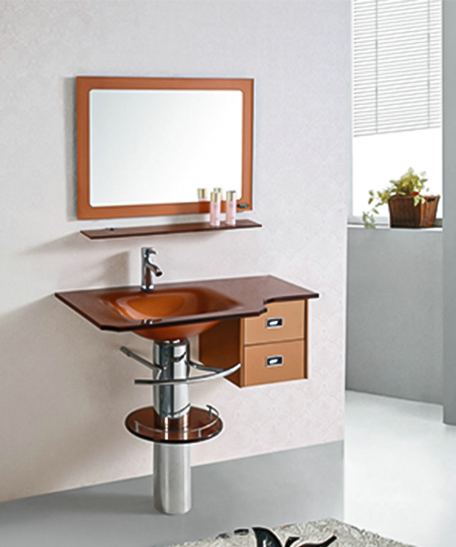 Salles d'exposition, salles de bains, toilettes, bureaux, commodes, tous disponibles dans les hôtels, bassin en verre, lavabo en verre avec meuble en acier inoxydable JH-999-8