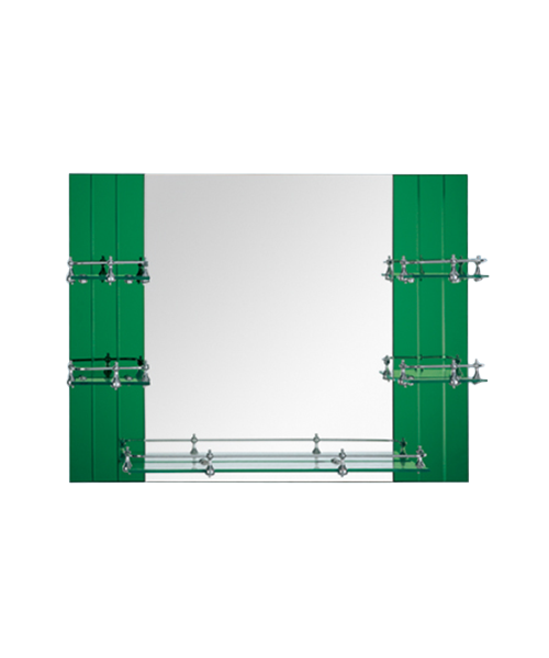 Miroir sablé, raccords en alliage d'aluminium, 4 MM, 5 MM, Vente chaude Salle de bains de style moderne Salle de douche de luxe Miroir simple Miroir traditionnel avec étagère JH-1077