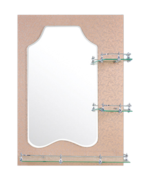 Raccords en alliage d'aluminium, miroir en relief, 4MM, 5MM, Vente chaude Salle de bains de style moderne Salle de douche de luxe Miroir simple Miroir traditionnel avec étagère JH-1089E