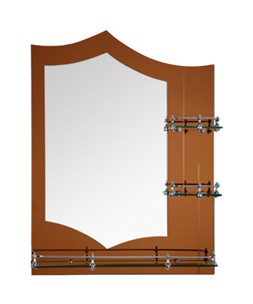 Miroir argenté sans cuivre HD ou miroir en aluminium, miroir double couche, 4MM, 5MM, Vente chaude Salle de bains de style moderne Salle de douche de luxe Miroir simple Miroir traditionnel avec étagère JH-1092