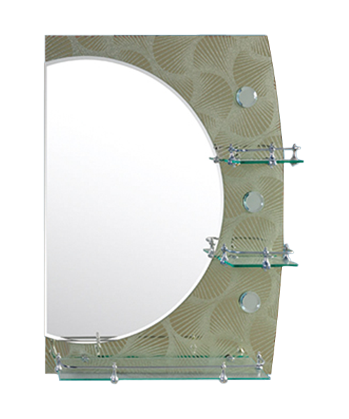 Décalcomanies en cristal, miroir d'art, 4MM, 5MM, Vente chaude Salle de bain de style moderne Salle de douche de luxe Miroir simple Miroir traditionnel avec étagère JH-1120A