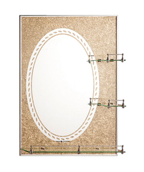 Miroir en relief, miroir argenté sans cuivre de 4 mm ou miroir en aluminium, épaisseur de cloison 5mm4MM, 5MM, vente chaude salle de bain de style moderne salle de douche de luxe miroir simple miroir traditionnel avec étagère JH-2015-1