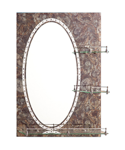 Miroir sablé, miroir argenté sans cuivre HD ou miroir en aluminium, 4MM, 5MM, Vente chaude Salle de bains de style moderne Salle de douche de luxe Miroir simple Miroir traditionnel avec étagère JH-2015-1A