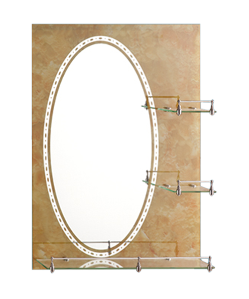 Miroir de séparation, cloison en verre, 4 MM, 5 MM, Vente chaude Salle de bains de style moderne Salle de douche de luxe Miroir simple Miroir traditionnel avec étagère JH-2015-1D