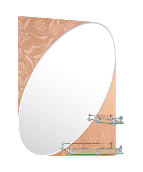 Miroir décalque, miroir de forme spéciale, 4MM, 5MM, Vente chaude Salle de bain de style moderne Salle de douche de luxe Miroir simple Miroir traditionnel avec étagère JH-61835A