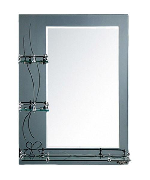 Miroir de séparation, raccords en alliage d'aluminium, 4 MM, 5 MM, Vente chaude Salle de bains de style moderne Salle de douche de luxe Miroir simple Miroir traditionnel avec étagère JH-63088