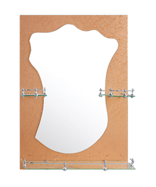 Miroir en relief, miroir argenté sans cuivre HD ou miroir en aluminium, cloison en verre, 4MM, 5MM, vente chaude salle de bain de style moderne salle de douche de luxe miroir simple miroir traditionnel avec étagère JH-67185