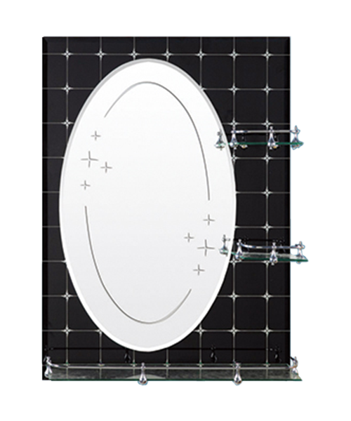 Miroir décalque, salles d'exposition, salles de bains, toilettes, bureaux, commodes, tous disponibles dans les hôtels, 4MM, 5MM, vente chaude salle de bain de style moderne salle de douche de luxe miroir simple miroir traditionnel avec étagère JH-69007