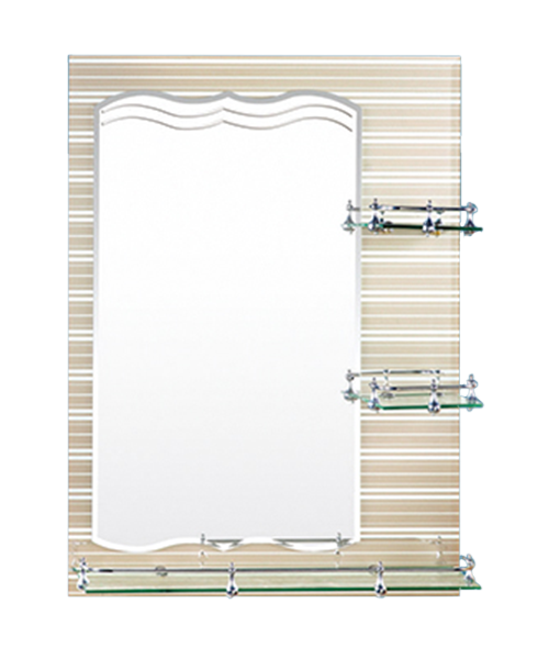 Cloison en verre, miroir en relief, 4MM, 5MM, Vente chaude Salle de bains de style moderne Salle de douche de luxe Miroir simple Miroir traditionnel avec étagère JH-69009