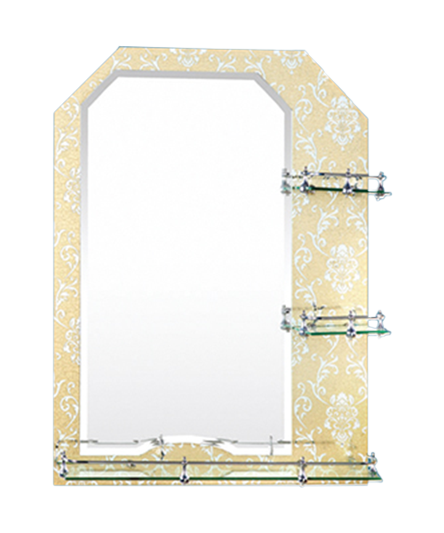 Miroir simple couche, décalcomanies en cristal, 4 MM, 5 MM, Vente chaude Salle de bains de style moderne Salle de douche de luxe Miroir simple Miroir traditionnel avec étagère JH-69012