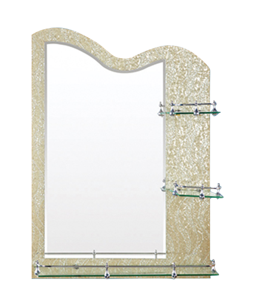 Cloison en verre, miroir de séparation, 4MM, 5MM, Vente chaude Salle de bains de style moderne Salle de douche de luxe Miroir simple Miroir traditionnel avec étagère JH-69022