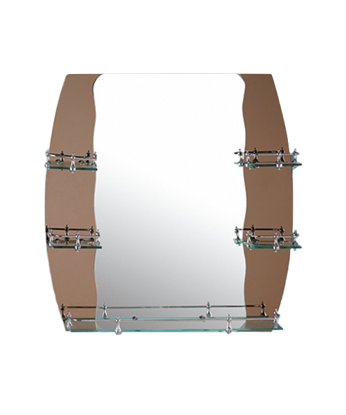 Miroir de séparation, salles d'exposition, salles de bains, toilettes, bureaux, commodes, tous disponibles dans les hôtels, 4MM, 5MM, Vente chaude Salle de bains de style moderne Salle de douche de luxe Miroir simple Miroir traditionnel avec étagère JH-9144