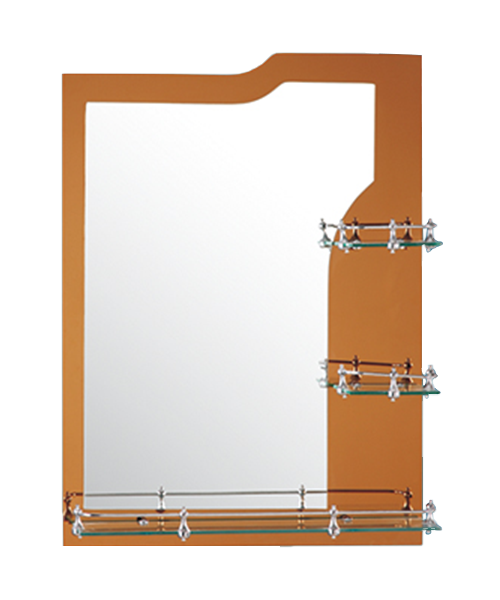 Miroir simple couche, raccords en alliage de zinc, 4MM, 5MM, Vente chaude Salle de bains de style moderne Salle de douche de luxe Miroir simple Miroir traditionnel avec étagère JH-9146