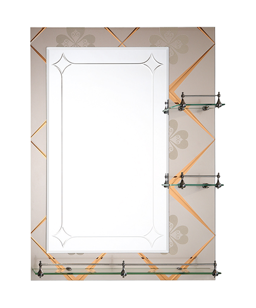 Décalcomanies en cristal, 4 MM, 5 MM, offre spéciale salle de bain contemporaine salle de bain de luxe miroir Simple avec étagère miroir traditionnel JH-2018-8