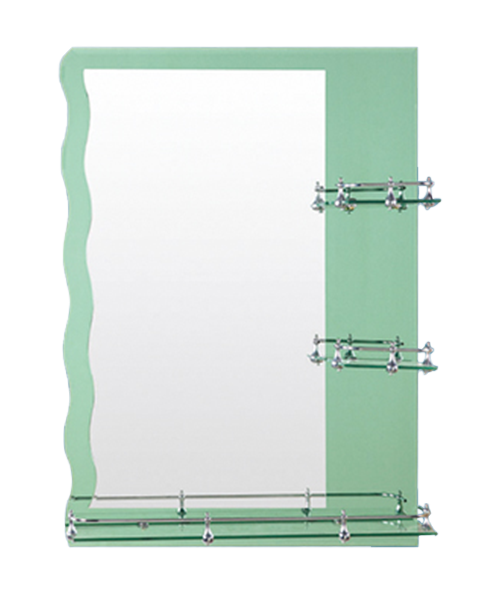 Miroir en dentelle, 4 MM, 5 MM, offre spéciale salle de bain de style moderne salle de douche de luxe miroir simple miroir traditionnel avec étagère JH-M14, miroir argenté sans cuivre de 4 mm ou miroir en aluminium, épaisseur de cloison 5 mm