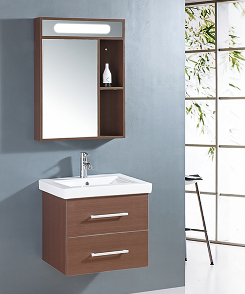 Anti-pourriture et anti-corrosion, armoire de salle de douche de luxe de salle de bains de Style moderne de vente chaude avec le Cabinet de miroir JH-N9