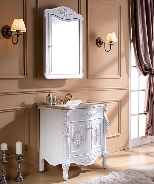 Armoire de salle de bain, épaisseur de l'armoire: 12mm/15mm/18mm, armoire de salle de douche de luxe de salle de bain de style moderne de vente chaude avec armoire miroir JH-P01576