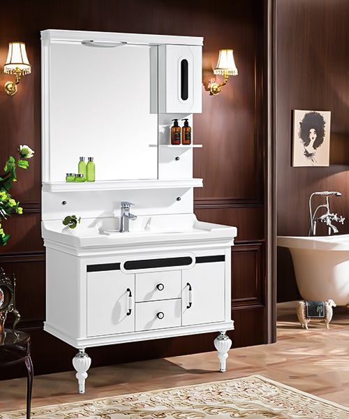 Armoire de salle de bain, épaisseur de l'armoire: 12 mm / 15 mm / 18 mm, armoire de salle de douche de luxe de style moderne de vente chaude avec armoire à miroir JH-P01761