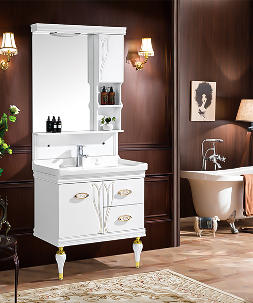 Chaud, haut de gamme, magnifique, vente chaude Salle de bain de style moderne Armoire de salle de douche de luxe avec armoire miroir JH-P01765