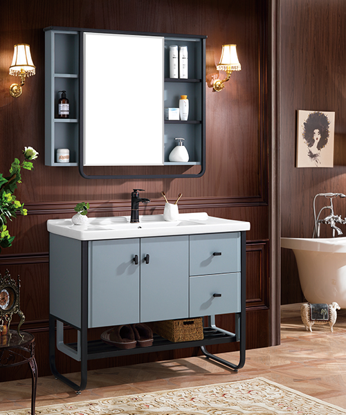 Différentes tailles, personnalisation globale, performance à coût élevé, armoire de salle de douche de luxe de salle de bain de style moderne de vente chaude avec armoire à miroir JH-P1908