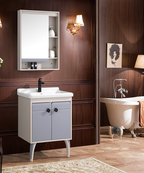 Anti-pourriture et anti-corrosion, armoire de salle de douche de luxe de salle de bains de Style moderne de vente chaude avec le Cabinet de miroir JH-P1911-2