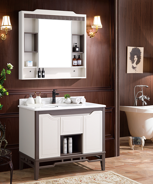 Comptoir / bassin: résine, pierre phoenix, ardoise, céramique peut être faite, magnifique, vente chaude Salle de bains de style moderne Salle de douche de luxe Cabinet avec miroir Cabinet JH-P1916