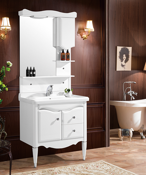 Personnalisation globale, performance à coût élevé, exécution exquise, armoire de salle de douche de luxe de salle de bain de style moderne de vente chaude avec armoire à miroir JH-P201807