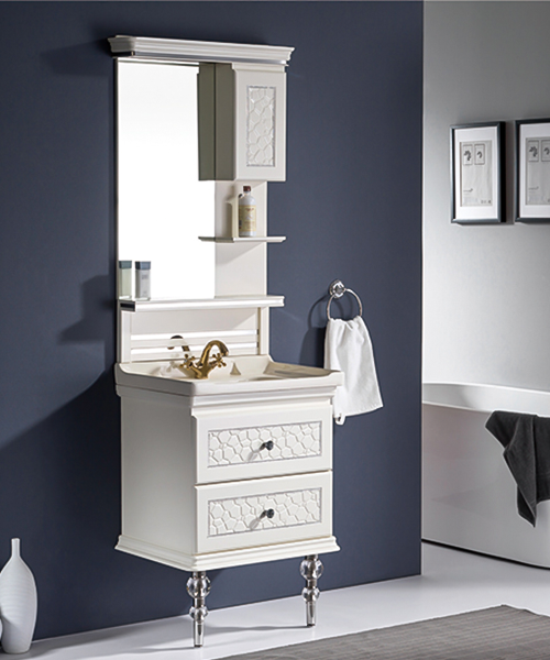 Facile à installer, armoire de salle de douche de luxe de salle de bains de style moderne de vente chaude avec le cabinet de miroir JH-P371